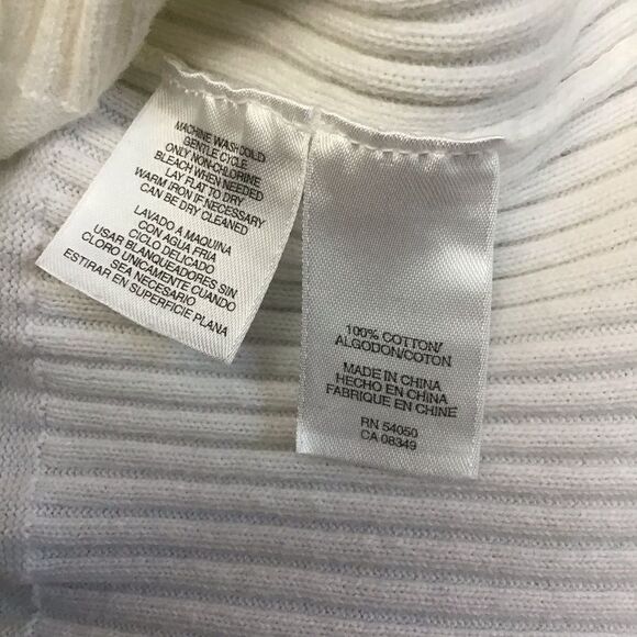 Jones New York ecru Knit Hood Cardigan Cream Off White Zipper 100% Cotton Large - Picture 7 of 12
